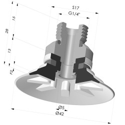 Flachsauggreifer Serie 9 Ø 42.3MM