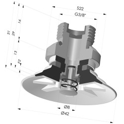 Flachsauggreifer Serie 9 Ø 42.3MM