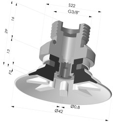 Flachsauggreifer Serie 9 Ø 42.3MM