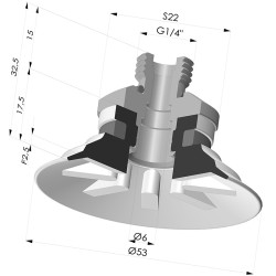 Flachsauggreifer Serie 9 Ø 53MM