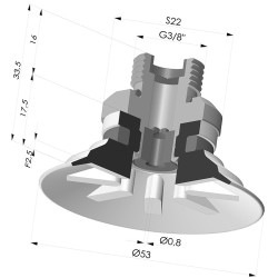 Flachsauggreifer Serie 9 Ø 53MM