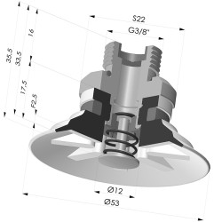 Flachsauggreifer Serie 9 Ø 53MM