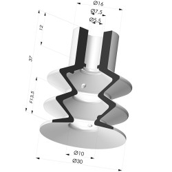 Sauggreifer 2.5 Falten Serie 8 Ø 30MM