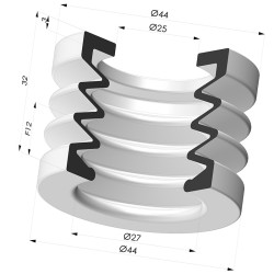 Sauggreifer 2.5 Falten Serie 8 Ø 44.3MM
