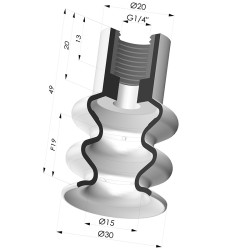 Sauggreifer 2.5 Falten Serie 8B Ø 30MM