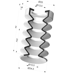 Sauggreifer 4.5 Falten Serie 8 Ø 25MM