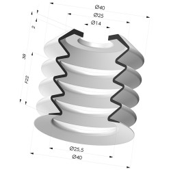 Sauggreifer 1.5 Falten Serie 8 Ø 40MM
