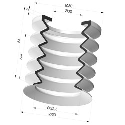 Sauggreifer 4.5 Falten Serie 8 Ø 49.8MM
