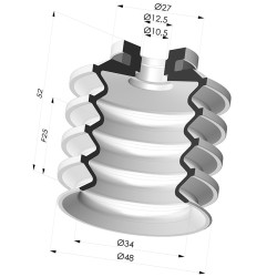 Sauggreifer 4.5 Flaten  Serie 92-2 Ø48,3 mm