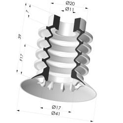 Sauggreifer 4.5 Falten Serie 95 Ø 41MM