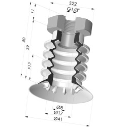 Sauggreifer 4.5 Falten Serie 95 Ø 41MM