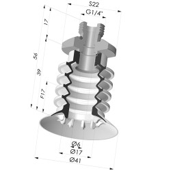 Sauggreifer 4.5 Falten Serie 95 Ø 41MM