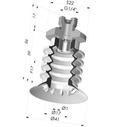 Sauggreifer 4.5 Falten Serie 95 Ø 41MM