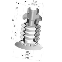 Sauggreifer 4.5 Falten Serie 95 Ø 41MM