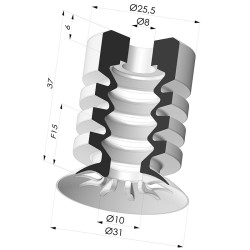 Sauggreifer 4.5 Falten Serie 95-2 Ø 31MM