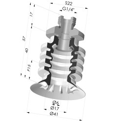 Sauggreifer 4.5 Falten Serie 95-2 Ø 41MM