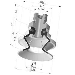 Sauggreifer 1.5 Falten Serie 91 Ø 34MM