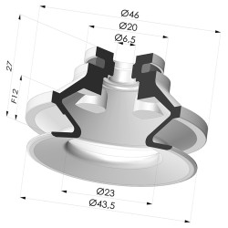 Sauggreifer 1.5 Falten Serie 91 Ø 40MM