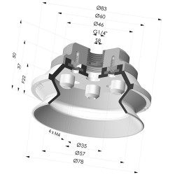 Sauggreifer 1.5 Falten Serie 91 Ø 75MM