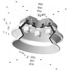 Sauggreifer 1.5 Falten Serie 91 Ø 75MM