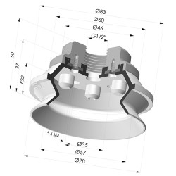 Sauggreifer 1.5 Falten Serie 91 Ø 75MM