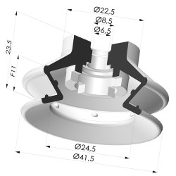 Sauggreifer 1.5 Falten Serie 97B Ø 41.4MM