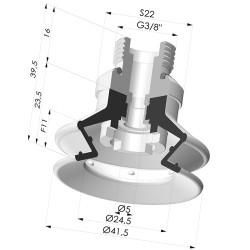 Sauggreifer 1.5 Falten Serie 97B Ø 41.4MM