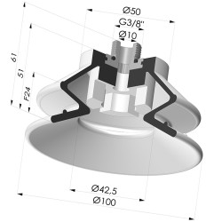 Sauggreifer 1.5 Falten Serie 97C Ø 100MM