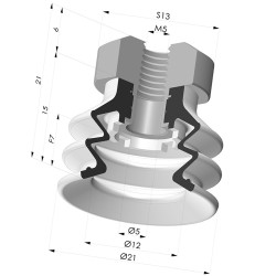 Sauggreifer 2.5 Falten Serie 96B Ø 20MM