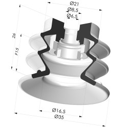 Sauggreifer 2.5 Falten Serie 96B Ø 35MM