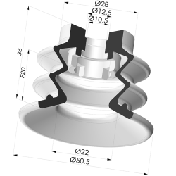 Sauggreifer 2.5 Falten Serie 96B Ø 50MM