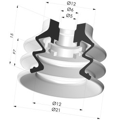 Sauggreifer  2.5 Falten Serie 96C Ø 20MM