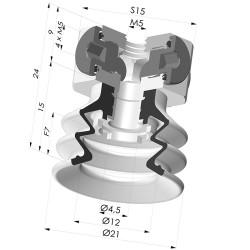 Sauggreifer 2.5 Falten Serie 96C Ø 30MM