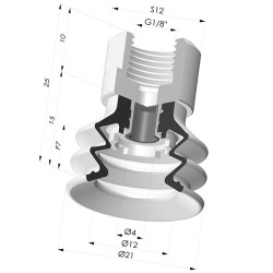 Sauggreifer 2.5 Falten Serie 96C Ø 20MM