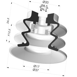 Sauggreifer 2.5 Falten Serie 96 Ø 35MM