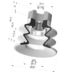 Sauggreifer 2.5 Falten Serie 96 Ø 35MM