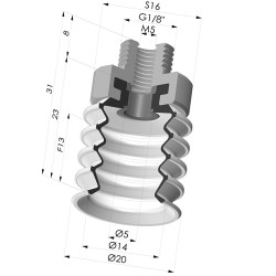 Ventouse 4.5 Soufflets Série 92 Ø 20MM