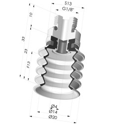 Sauggreifer 4.5 Falten Serie 92 Ø 20MM
