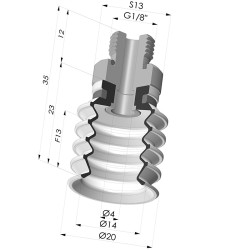 Sauggreifer 4.5 Falten Serie 92 Ø 20MM