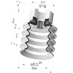 Ventouse 4.5 Soufflets Série 92 Ø 30MM