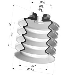 Sauggreifer 4.5 Falten Serie 92 Ø 40MM