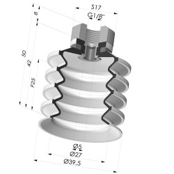 Sauggreifer 4.5 Falten Serie 92 Ø 40MM