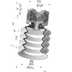 Sauggreifer 4.5 Falten Serie 92 Ø 40MM
