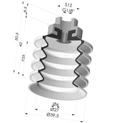 Sauggreifer 4.5 Falten Serie 92 Ø 40MM