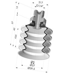 Sauggreifer 4.5 Falten Serie 92 Ø 40MM