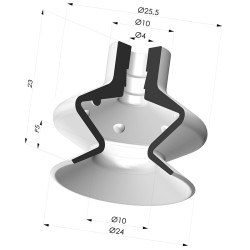 Sauggreifer 1.5 Falten Serie 1 Ø 25MM