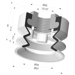 Sauggreifer 1.5 Falten Serie VCS 1 Ø 57 mm