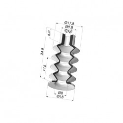 Sauggreifer 4.5 Falten Serie 8 Ø 18MM