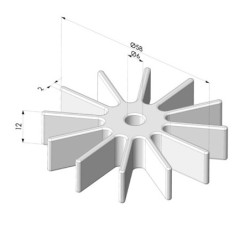Zahnrad mit 12 Zähnen Serie RD Ø 58 mm