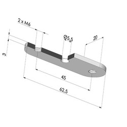 Befestigungsverstärkung Sauggreifer 4BO 62.5x20MM